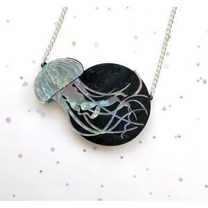 Deer Arrow Jelly Fish Jellyfish Necklace - 12 Made Limited Edition Iridescent